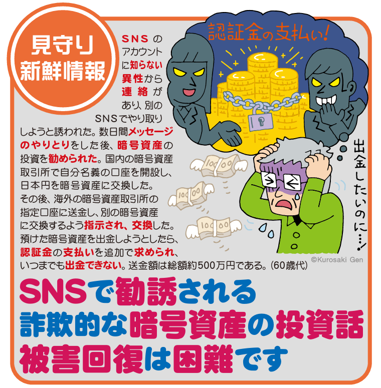 暗号資産の投資詐欺は回復困難