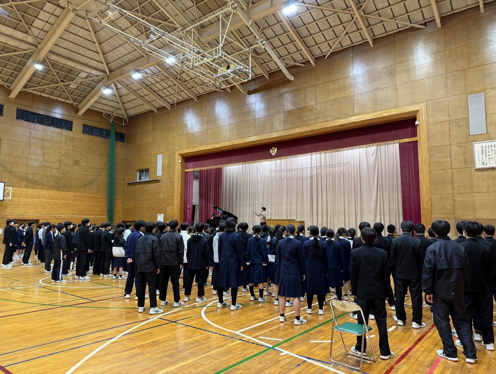 南中学校校歌練習
