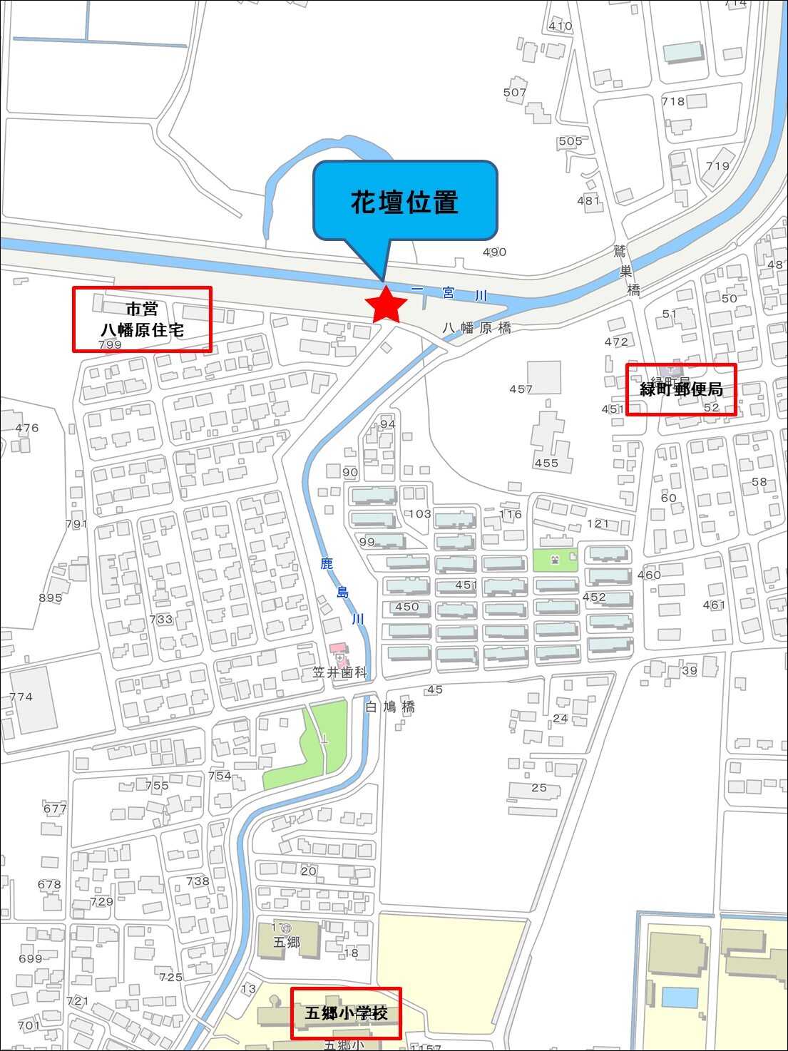 新八幡原花壇地図
