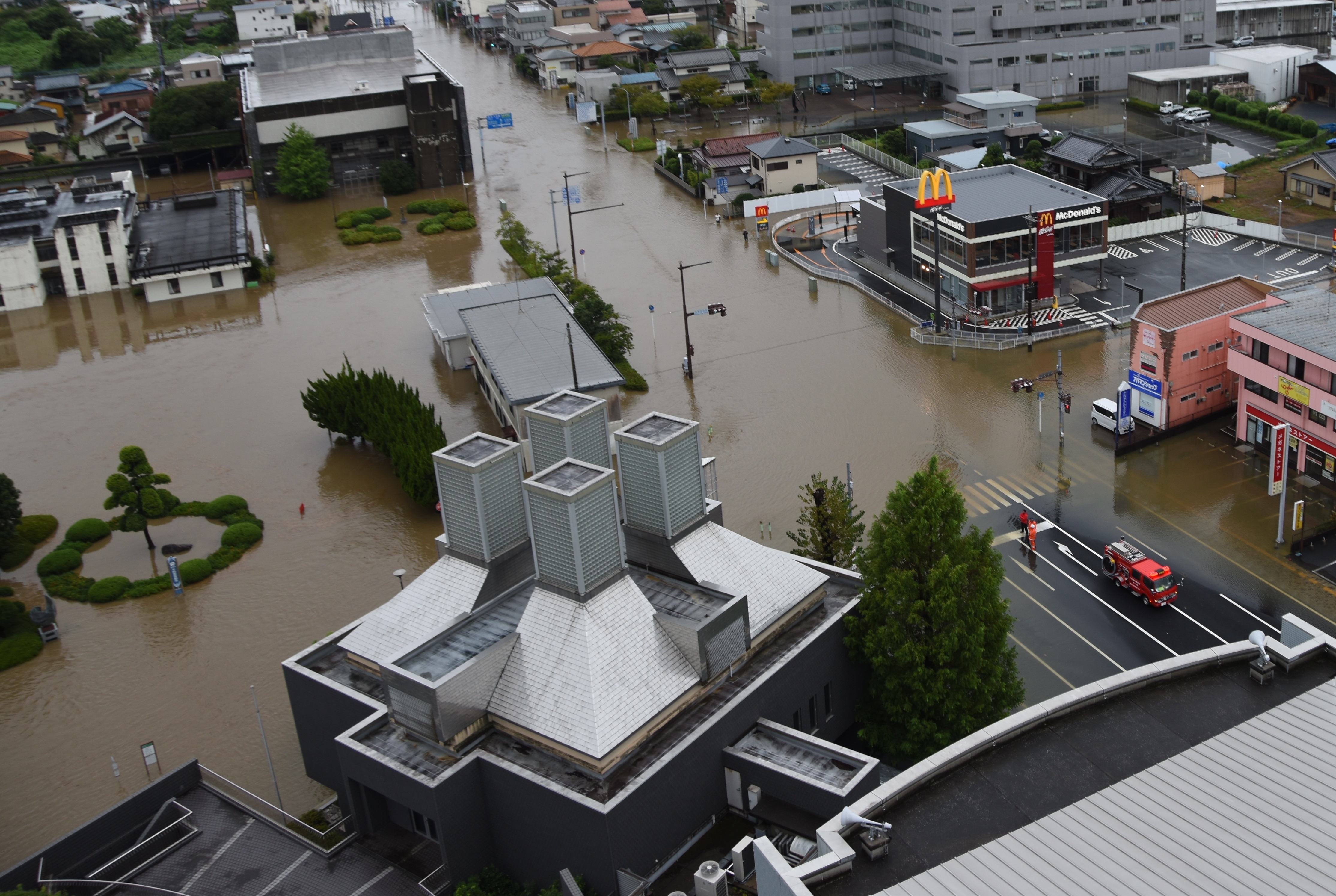 市役所前浸水状況