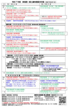 令和7年度展示計画のチラシ（令和7年9月1日現在）茂原市立美術館の1年間の計画を掲載しています。会期は変更になる場合があります。